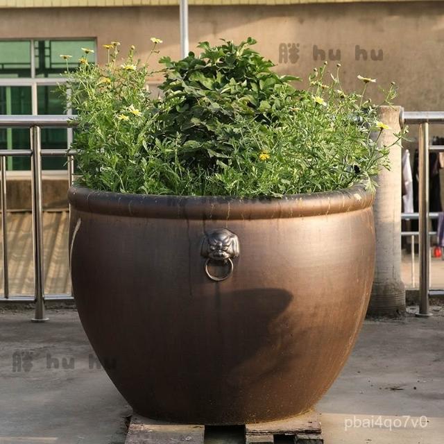 陶瓷大缸錦鯉金魚缸仿古特大號荷花缸庭院大水缸招財獅耳缸