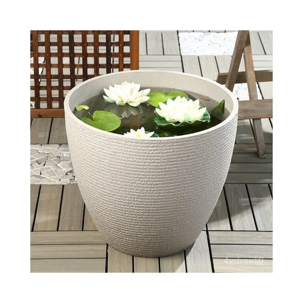 ⚡熱銷⚡戶外庭院魚缸塑料古法養魚缸水培缸睡蓮荷花盆缸金魚烏龜生態造