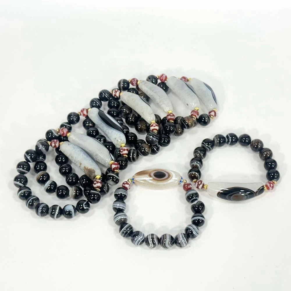 早期収集 瑪瑙製 十四眼天珠 仏珠 鎮宅辟邪 風水開運 御古齋天然瑪瑙帶