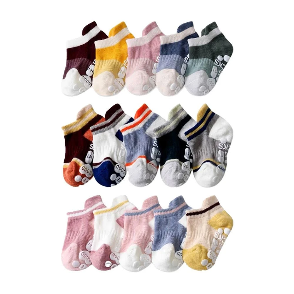 《粉紅桃子》兒童止滑襪 5雙組｜防滑襪 透氣高彈性 兒童襪子 男童襪 女童襪 排汗吸濕