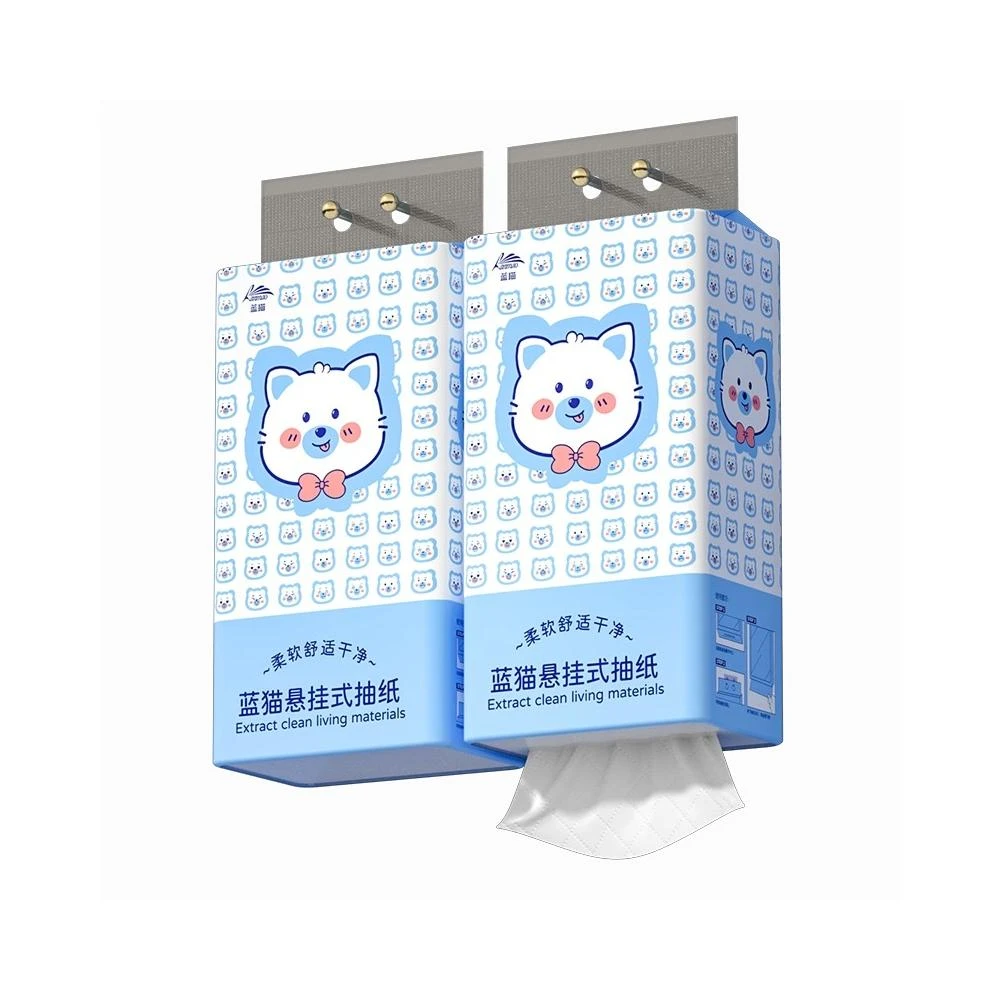 【Easygoo 輕鬆】漫花藍貓紙面巾 1000張｜柔韌親膚 不易破 袋裝抽取式面紙【輕鬆購五金百貨】家庭用紙 面紙 抽取面紙 衛生紙 吊掛面紙