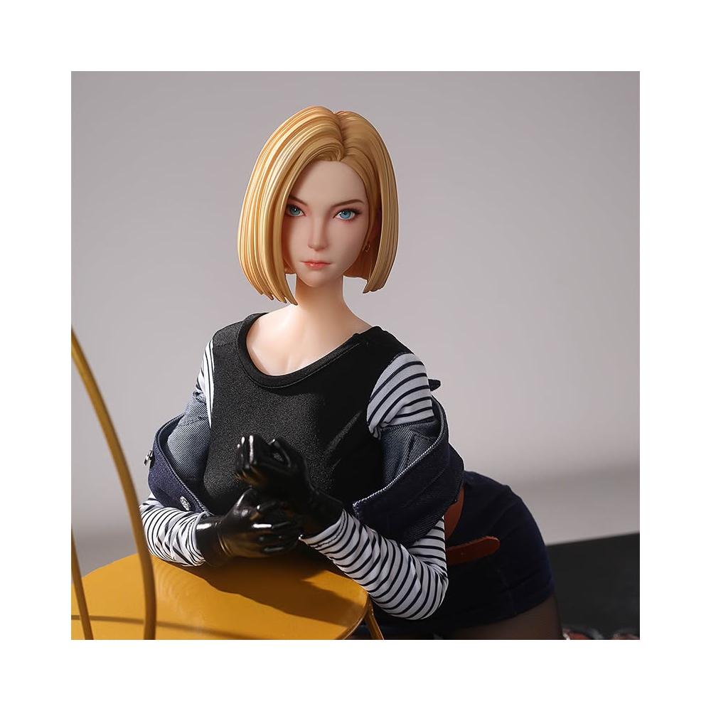 御宅公仔人造人18號65cm動漫二次元手辦可動玩偶pu頭雕鉑金矽膠素體含