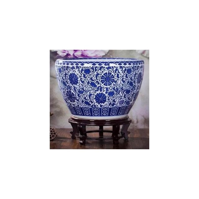 陶瓷魚缸金魚缸客廳龜缸荷花缸風水瓷缸大型特大養魚盆