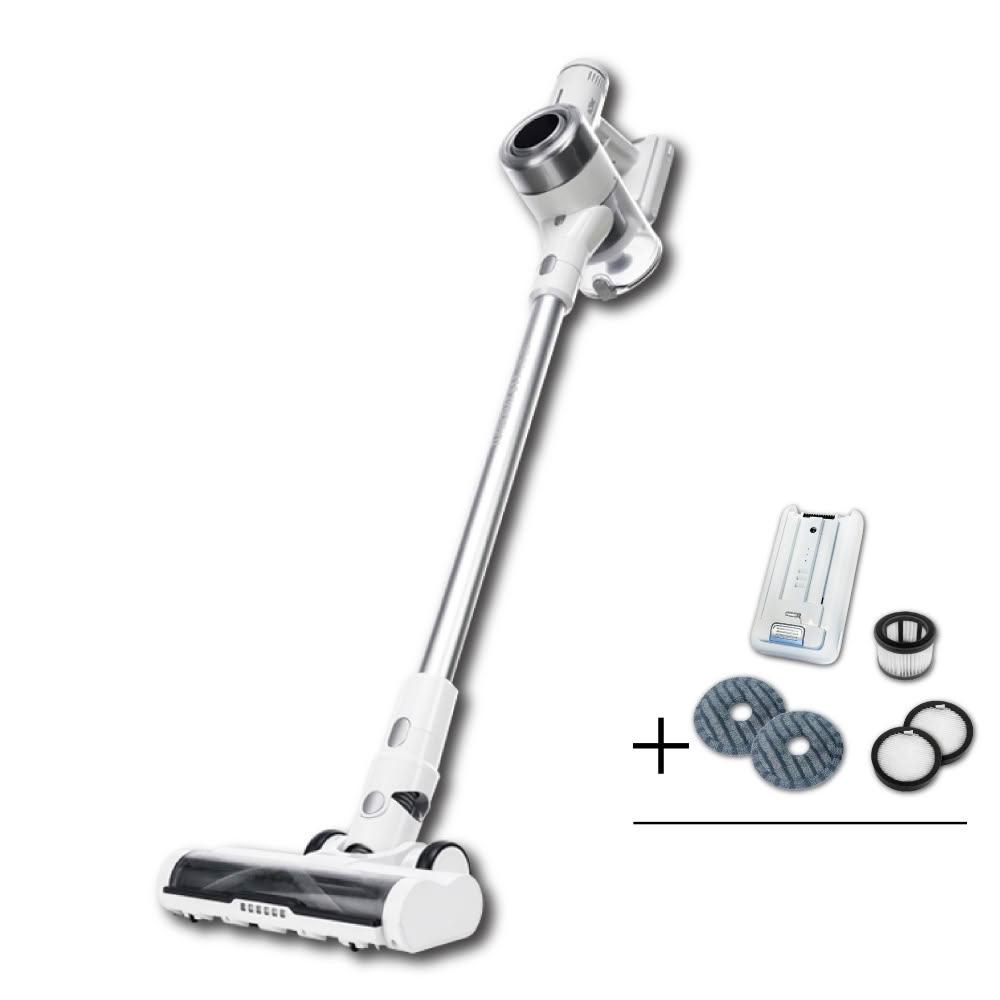 【SOLAC】搭贈組｜S11 電動濕拖無線吸塵器 SMT-081W (自動塵感 28KPA旗艦吸力 拖把吸頭_Kimi極美職人推薦)