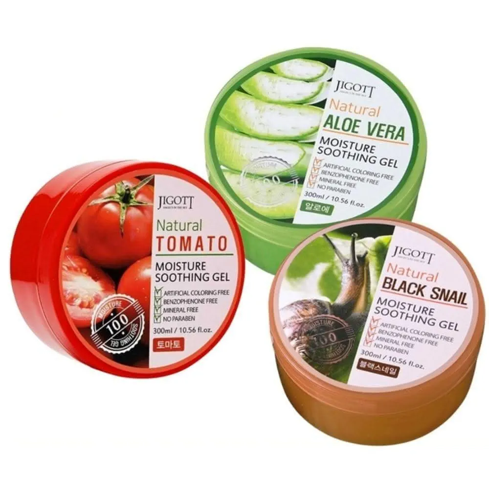 【JIGOTT】韓國 舒緩保濕凝膠系列 300ml (蝸牛/曬後舒緩/番茄亮白/蘆薈)