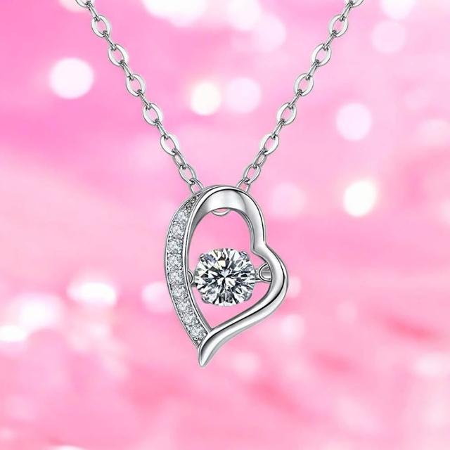 祝由 OCTOBER 16Th】♥限時免費刻字♥S925純銀輕奢靈動愛心莫桑鑽項鍊