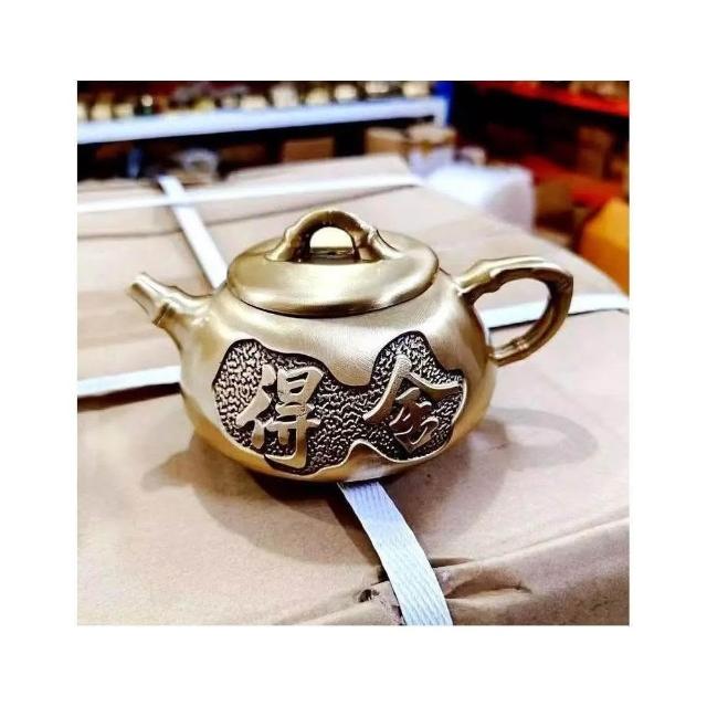 多款黃銅茶壺黃銅浮雕刻花龍鳳竹節水壺工藝品擺件辦公室裝潢器復古中式