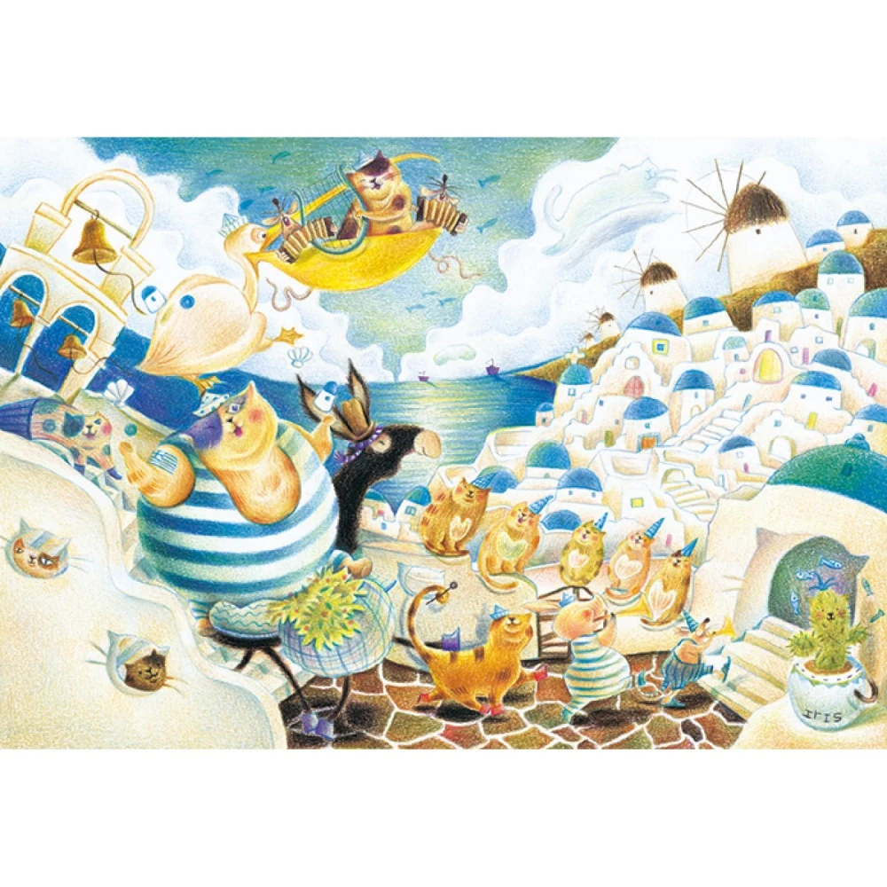 P2 拼圖】P2 - 西洋油畫-湖畔小屋台灣製204片達人極小拼圖24-015