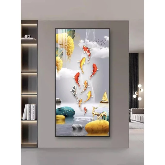 未晚家居館】 現代簡約一路輝煌入戶玄關裝飾畫高級感玄關客廳