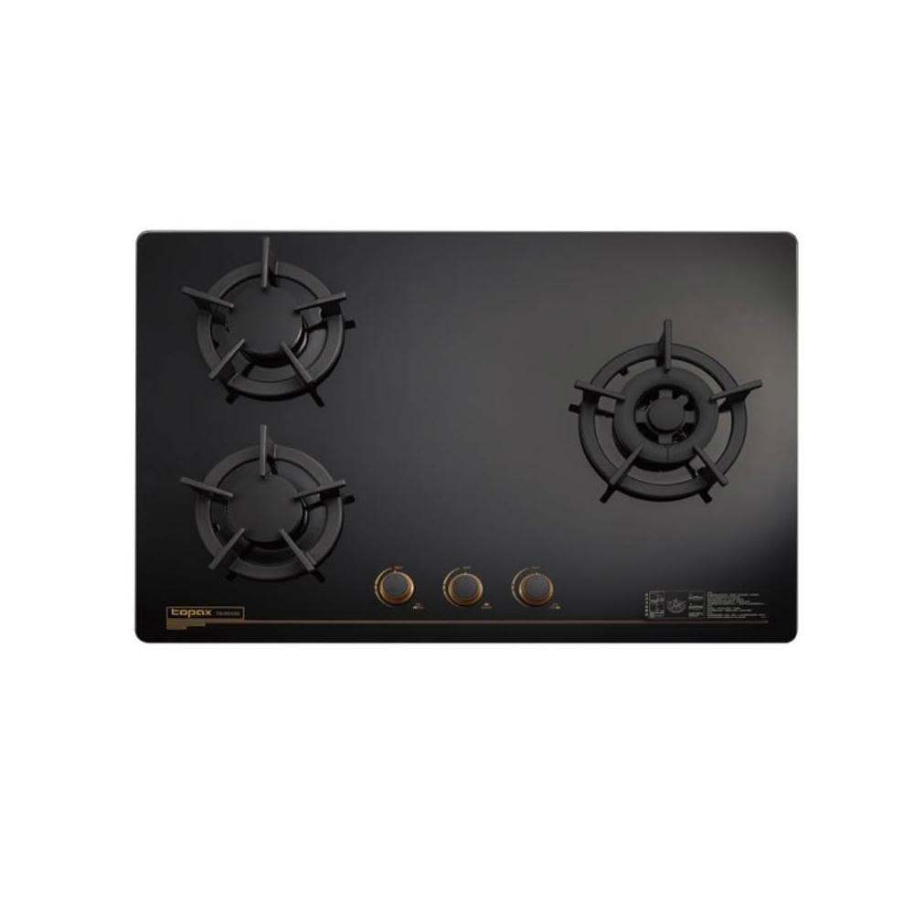 【莊頭北】TG-8533G 保潔三口玻璃檯面爐 (含基本安裝)｜三口爐｜黑玻｜雙環火焰｜僅右大爐｜鑄鐵爐架｜銅鋁合金爐頭｜瓦斯爐｜