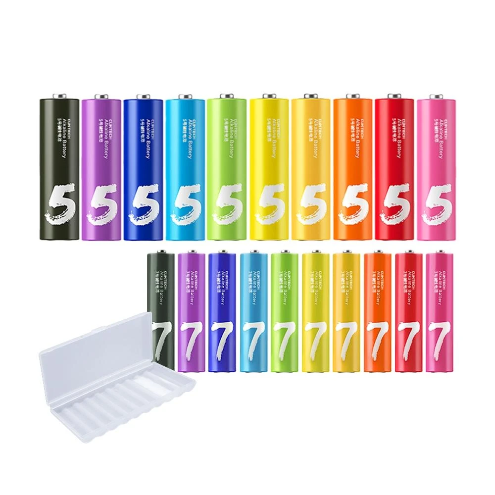 【CUKTECH 酷態科】🛒🔥鹼性電池 3號 4號 AA AAA 附收納盒 彩虹電池 防止漏液 環保電池 高蓄電 一次性電池