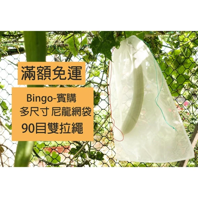 賓購 多尺寸雙拉繩 100目高密度尼龍網袋 防蟲網袋 水果網袋 酪梨 火龍果 芒果 木鱉果 榴槤 南瓜 菜瓜 防果蠅害蟲