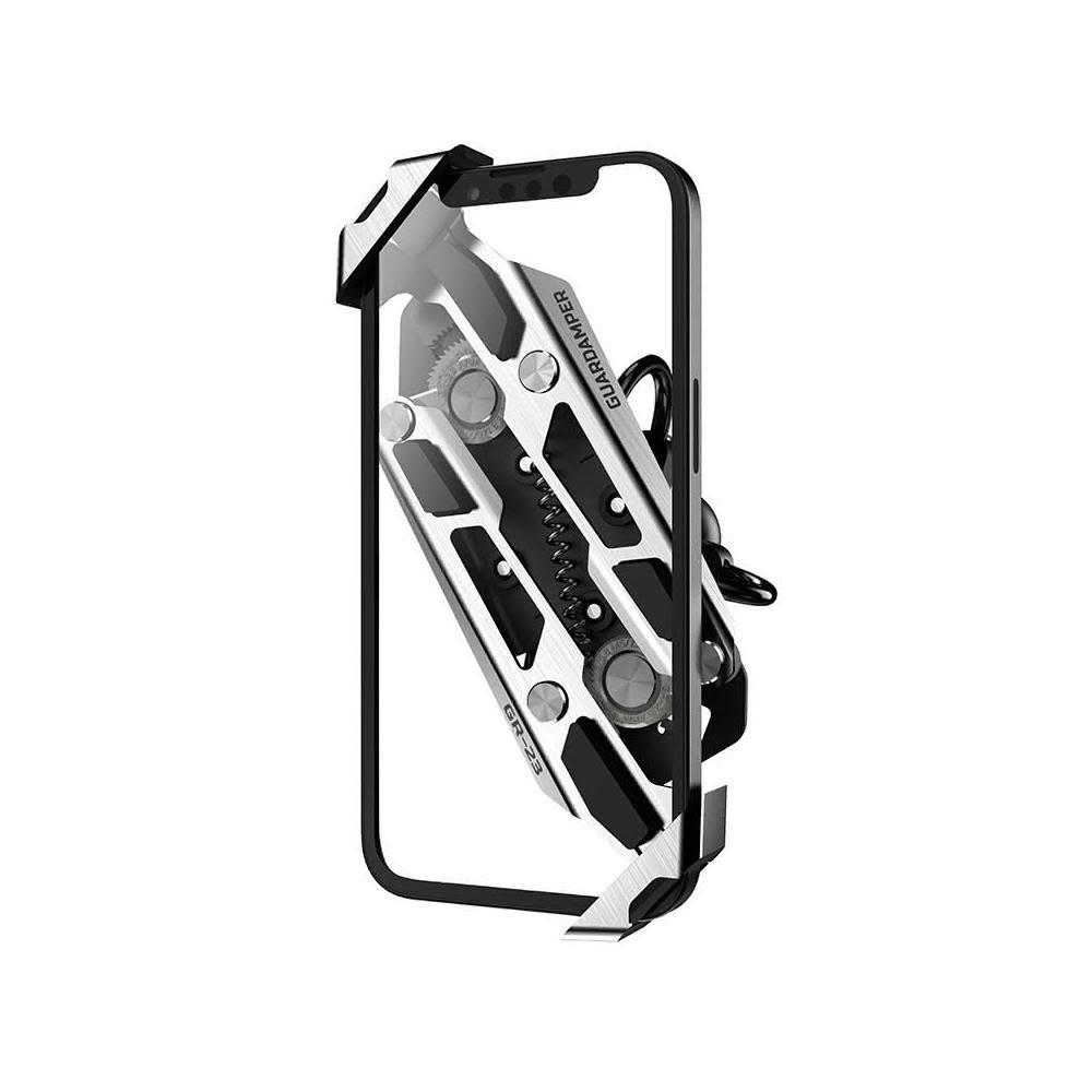 【GUARDAMPER】銀刃 黑刃 紅刃 金刃 專業抗震手機座 後照鏡｜圓管款(單手取放/抗震/散熱/不銹鋼材質)