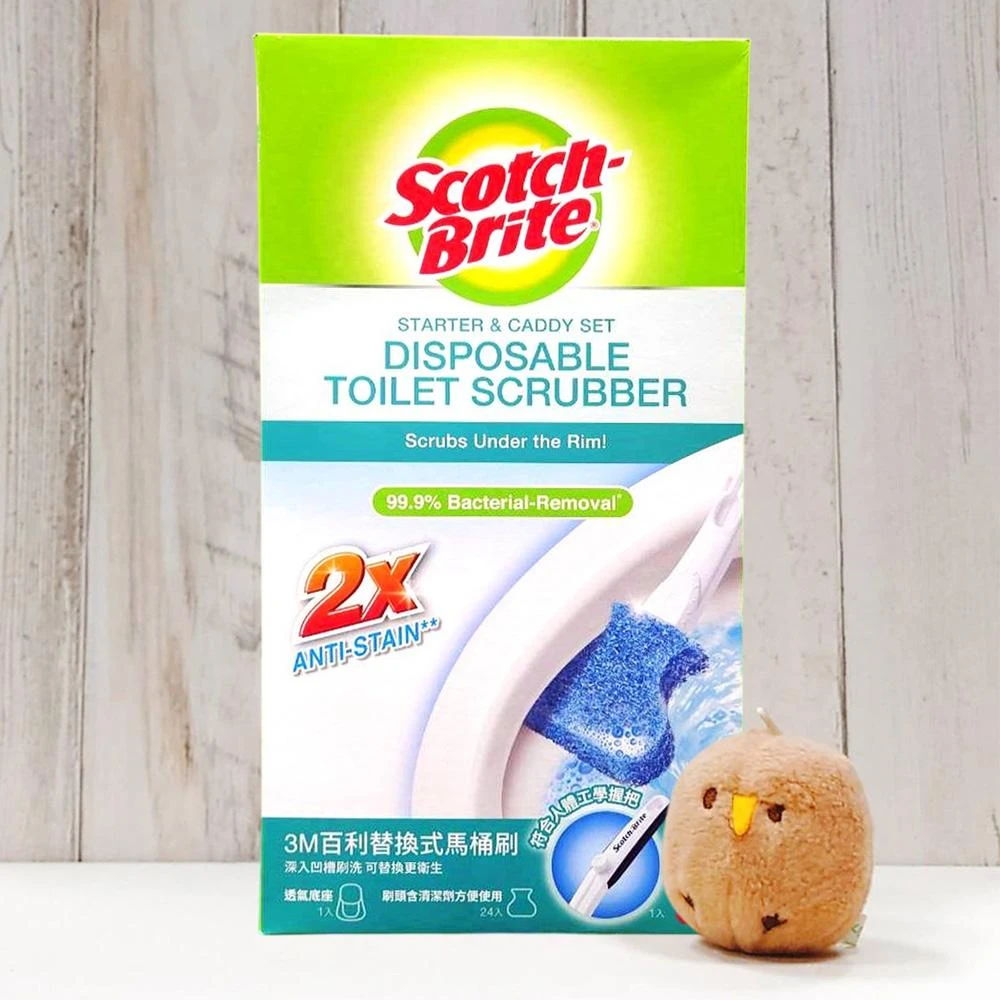 【3M】百利 替換式除菌馬桶刷 1握把 + 1底座 + 24刷頭 (拋棄式 馬桶刷 除菌 強效升級)
