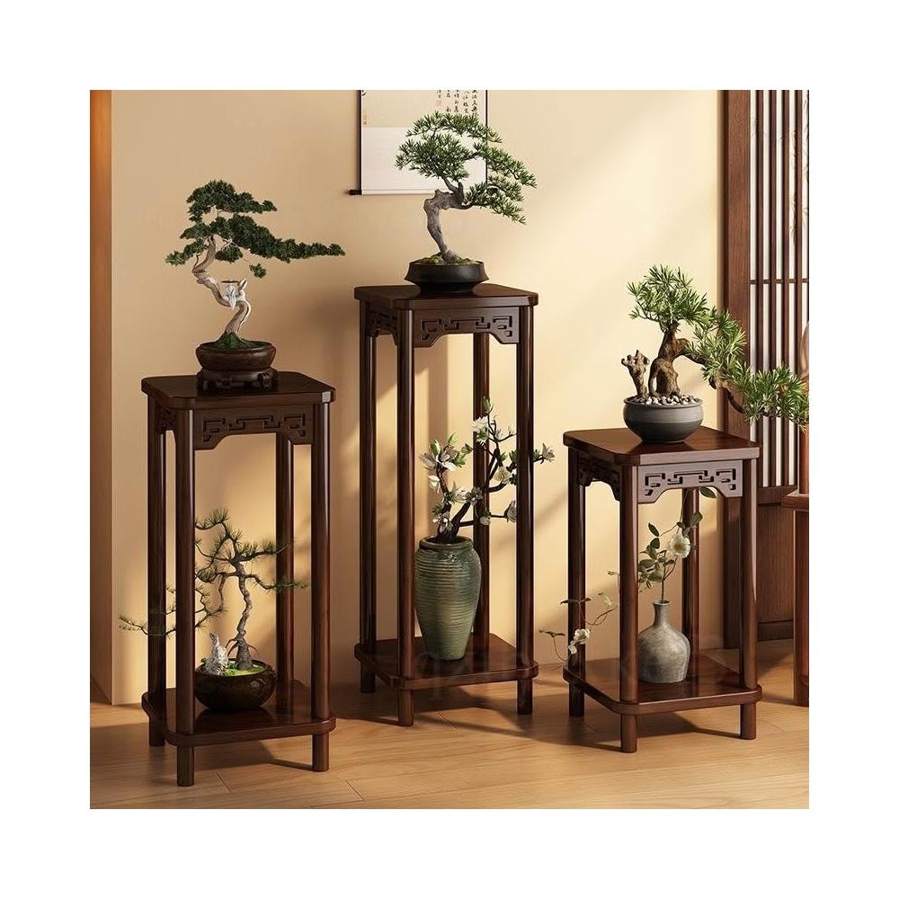 高腳置物架陽台植物花台室內擺放架實木植物架小型花盆盆景托架實木花台