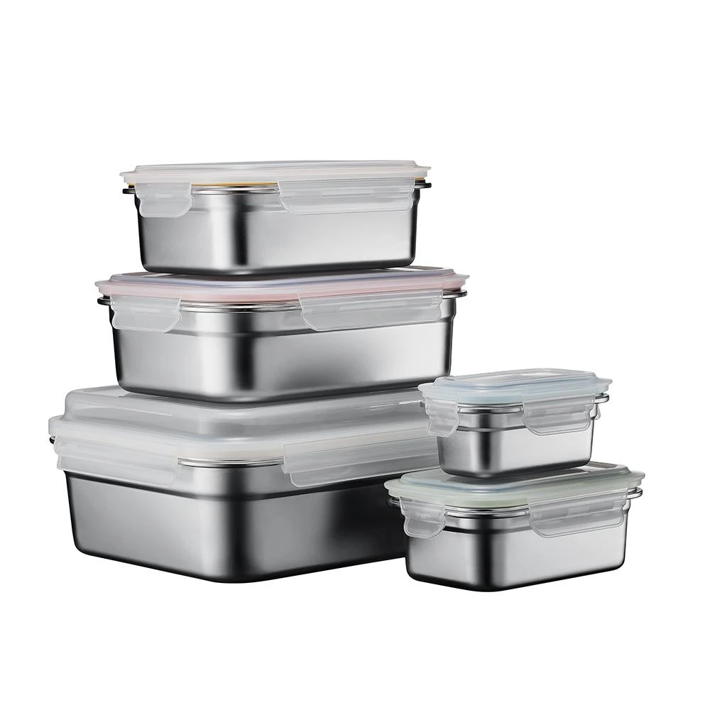 【KINYO】★官方直營★淨彩輕便可微波不鏽鋼保鮮盒五件組 (KLC-4005)