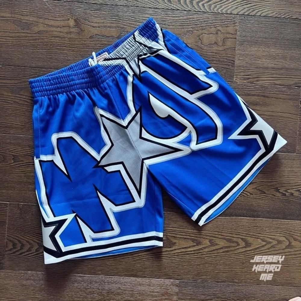 魔術暗藍星復古藍MITCHELL NESS M&N BIG FACE SHORTS NBA 球褲