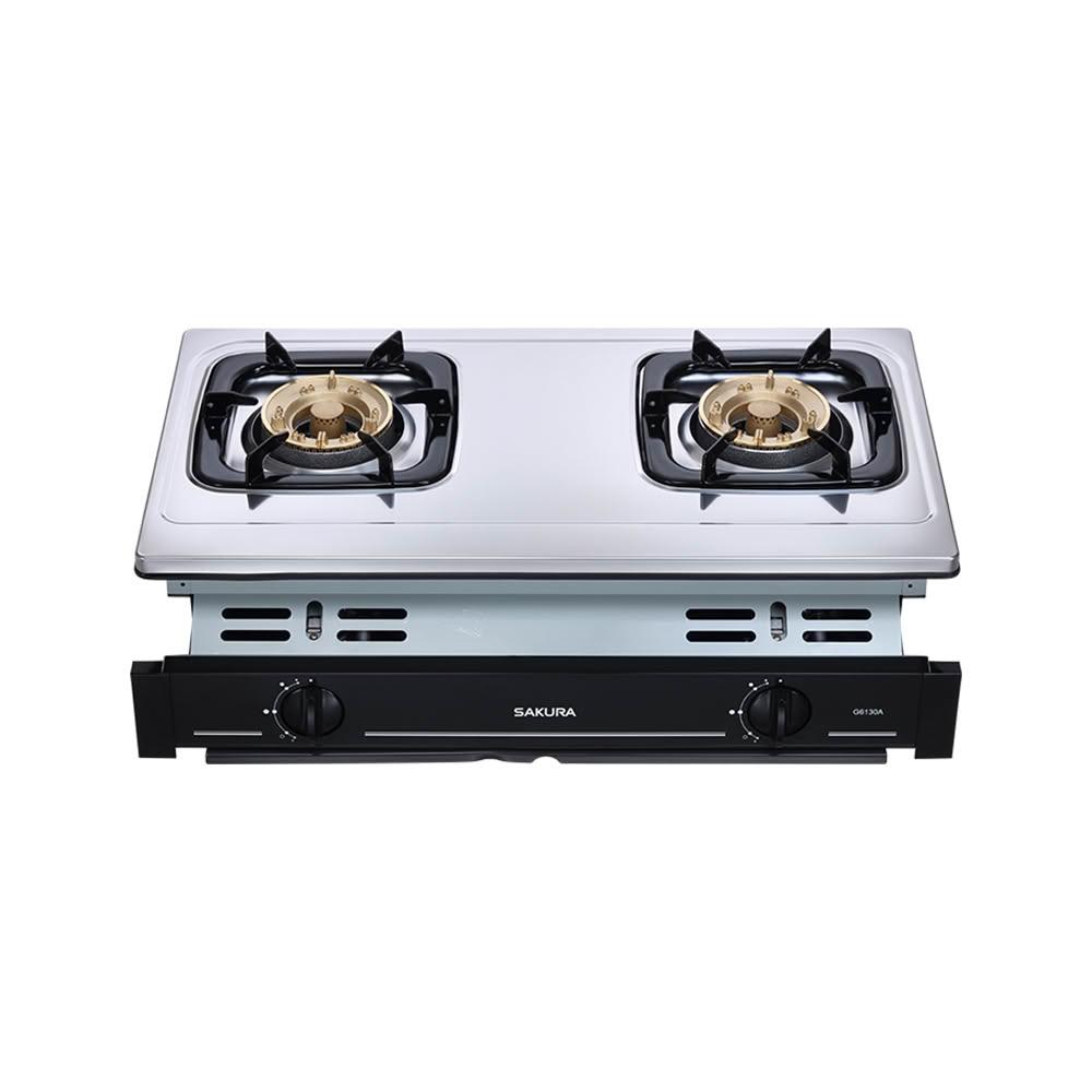 【SAKURA 櫻花】櫻花 SAKURA G6130AS 台爐式二口安全嵌入爐-不鏽鋼材質  (限中彰投 含基本安裝)
