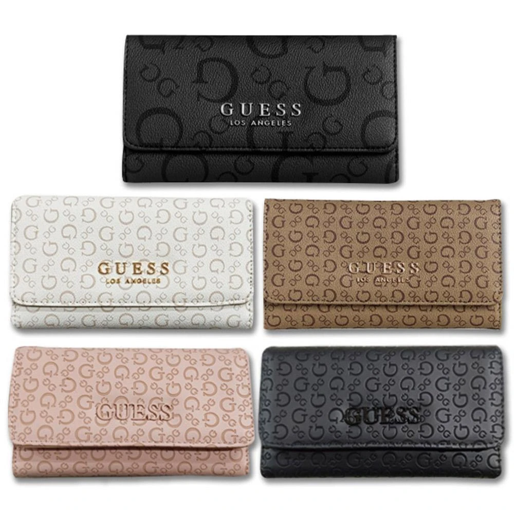 【GUESS】女皮夾 長夾 經典LA Logo系列 上翻多卡夾 拉鍊零錢袋 手拿包／多款可選(女夾長夾女長夾)