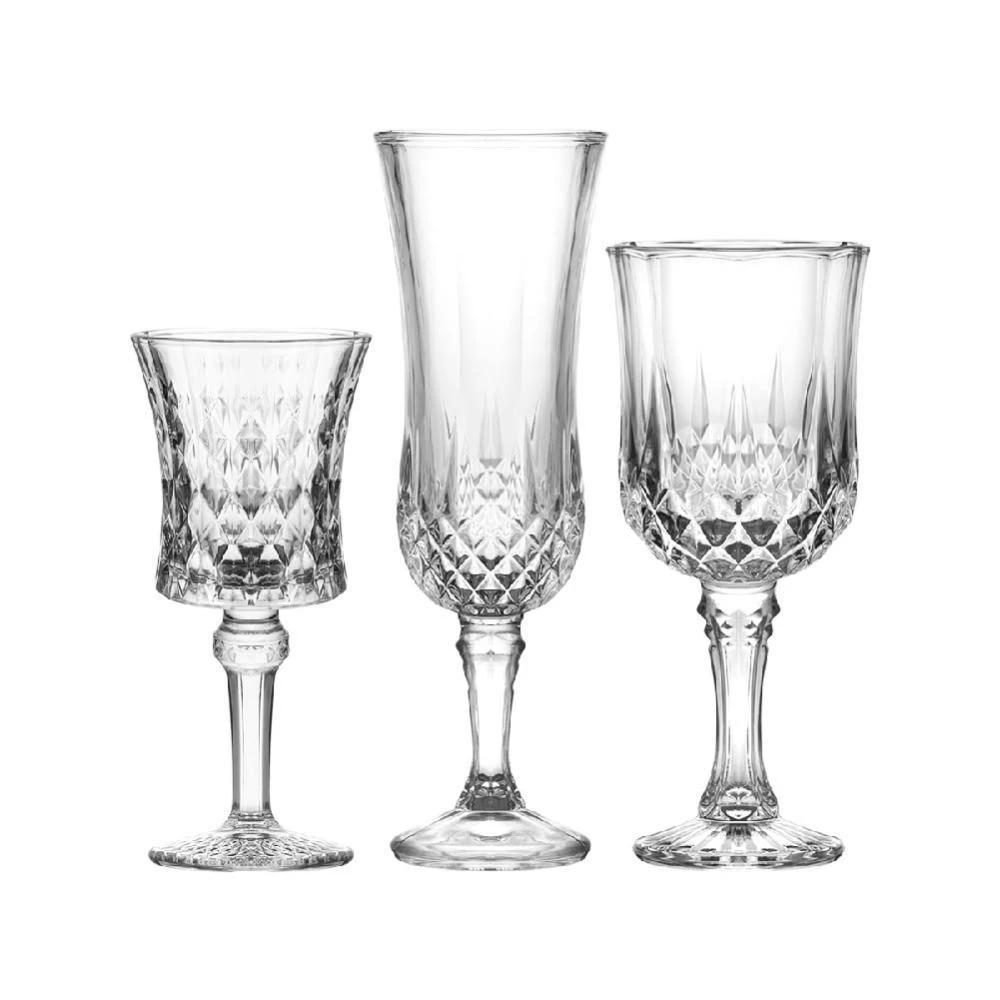 鑽石浮雕高腳杯 60ML/180ML/250ML水晶杯 葡萄酒杯 紅酒杯 白酒杯 玻璃杯 品酒杯 氣泡酒杯 香檳杯