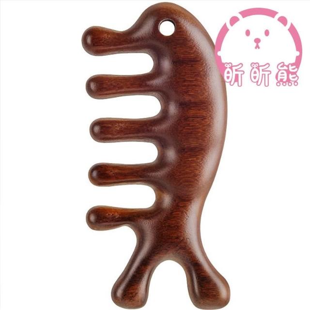 魚型檀木梳 原木梳 按摩 刮頭皮梳 按摩器 魚型按摩梳 檀木按摩梳 金絲檀木頭皮按摩 按摩梳 疏通經絡 寬齒梳 檀香木梳