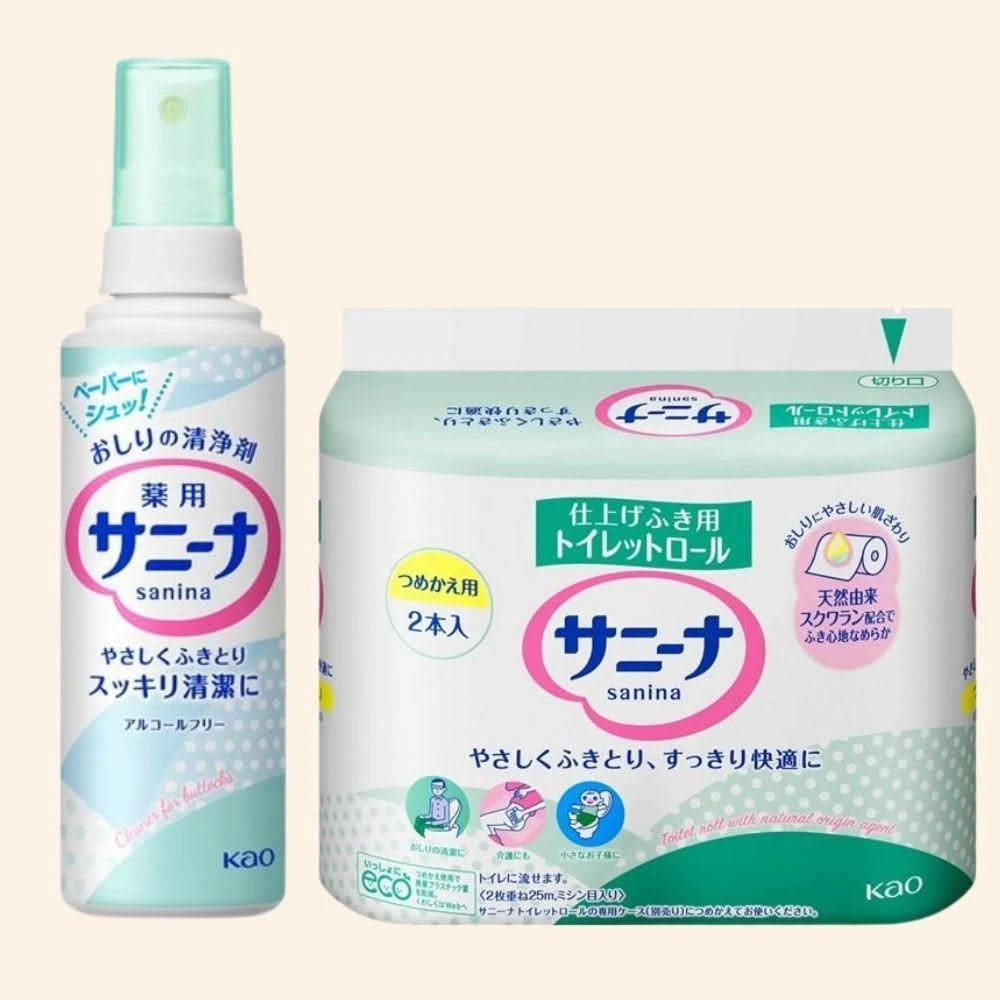 【Kao 花王】舒適醫學選品｜日本Kao Sania 免沖水／私密處清潔｜紙巾／補充包／清潔噴霧90mL