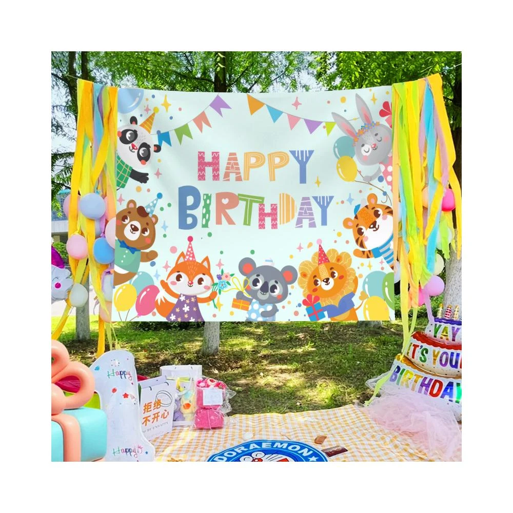 生日快樂背景布 派對生日佈置 掛布 背景牆 掛毯 兒童生日背景布 ins風掛布 房間佈置 宿舍裝飾布