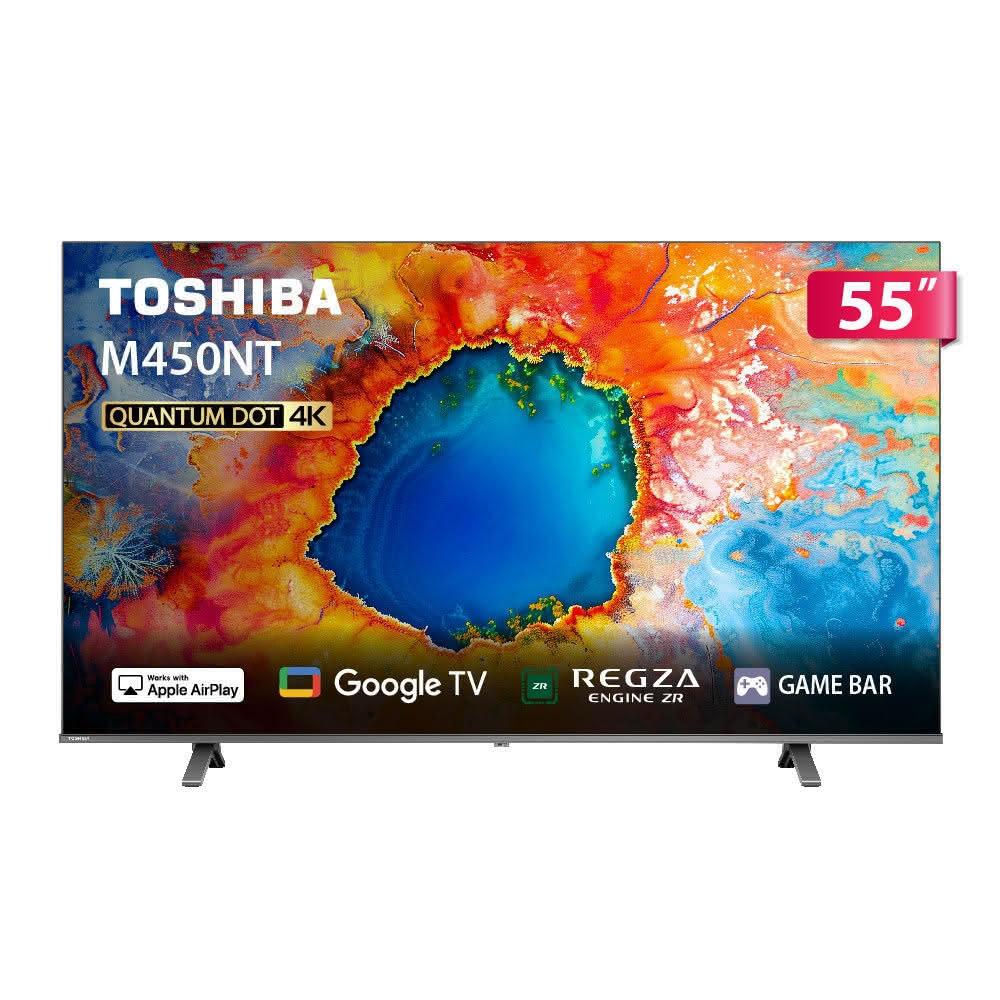【TOSHIBA 東芝】REGZA 55型 4K QLED Google TV 55M450NT液晶顯示器|含壁掛(固定式)+安裝