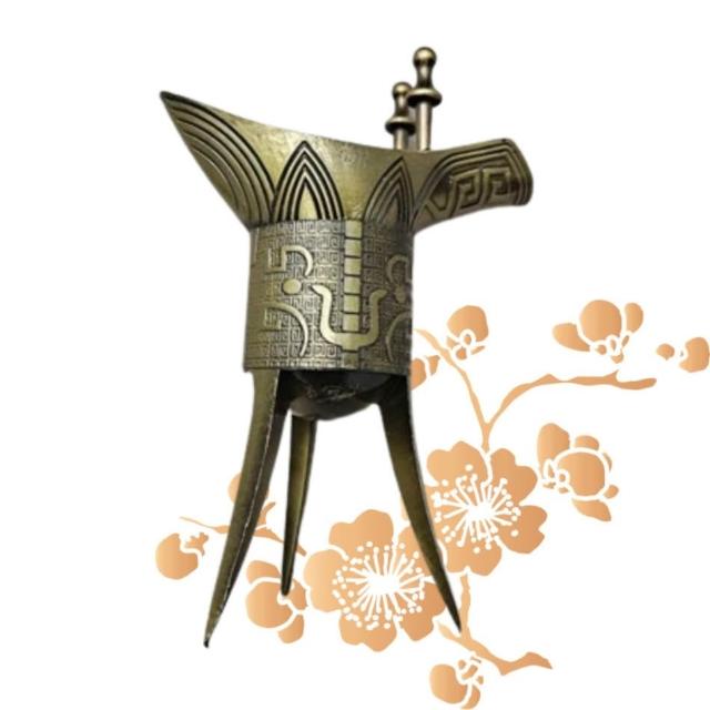 青銅　爵杯 新年ギフト青銅器 青銅酒爵杯 帝王杯 酒樽 装飾品 現代工芸品 美術品