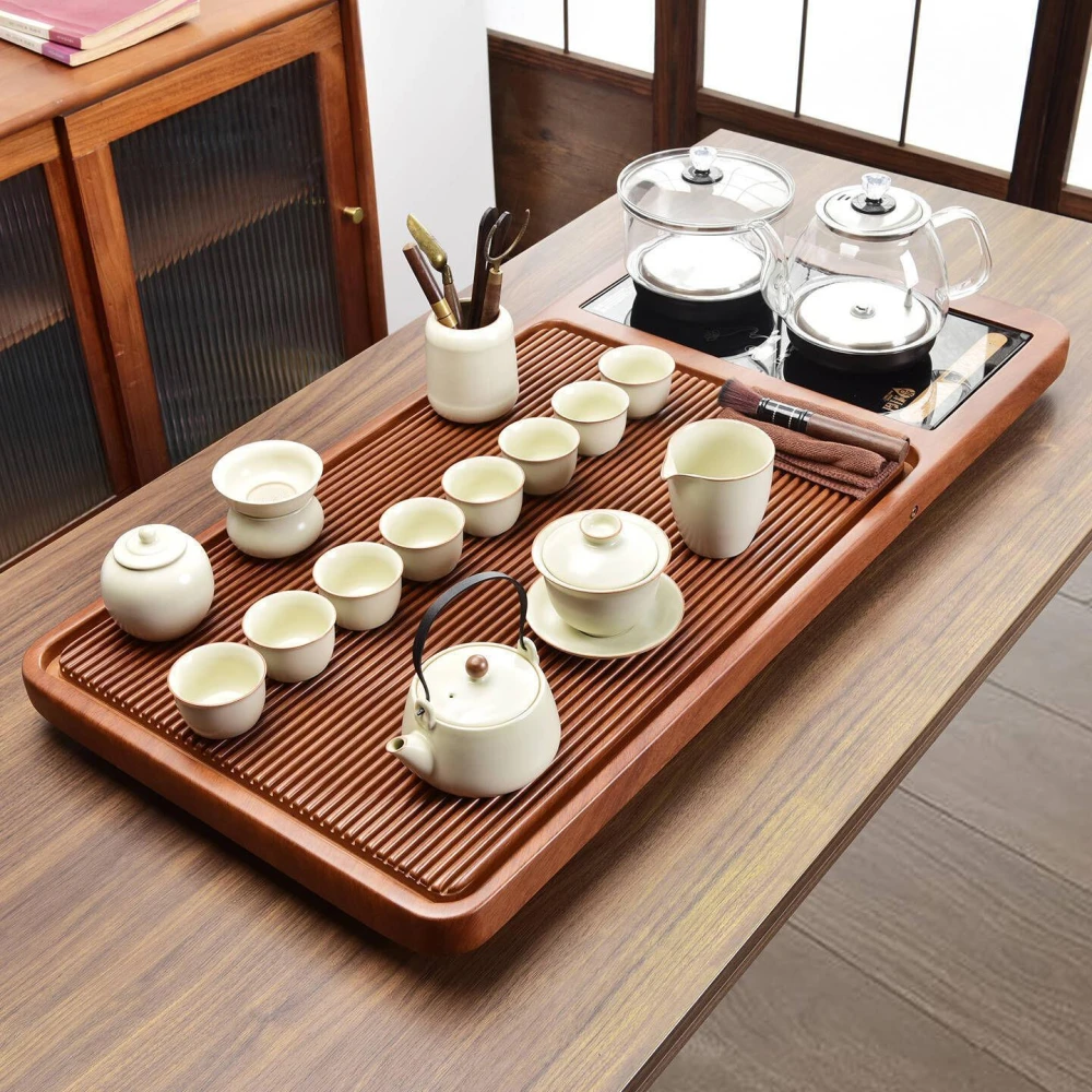 幕辭家居2025新款功夫茶具套裝家用高檔陶瓷茶壺茶杯茶盤燒水一體茶盤