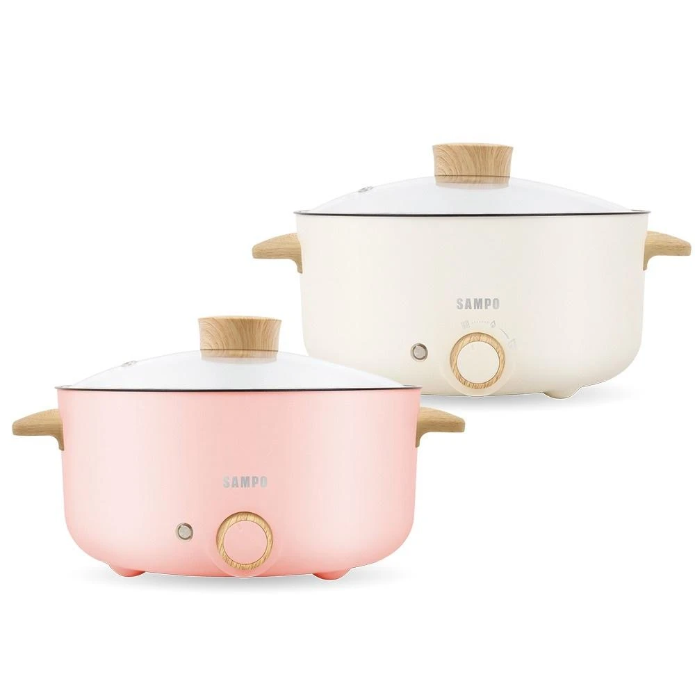 【SAMPO 聲寶】三公升日式多功能料理鍋(TQ-B19301CL)卡其/粉紅｜兩色可選
