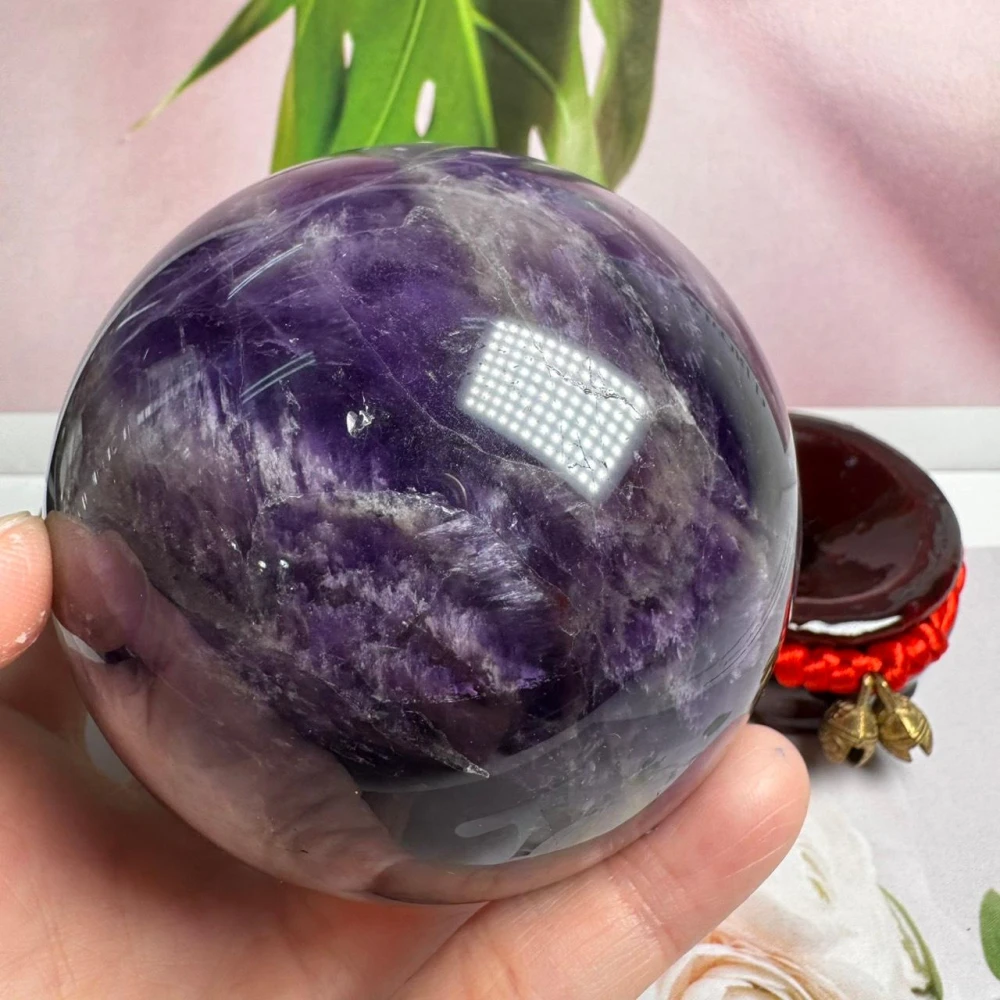 千奇國際精品】天然水晶38號1908公克直徑11.5公分🔮頂級虎牙紫水晶球