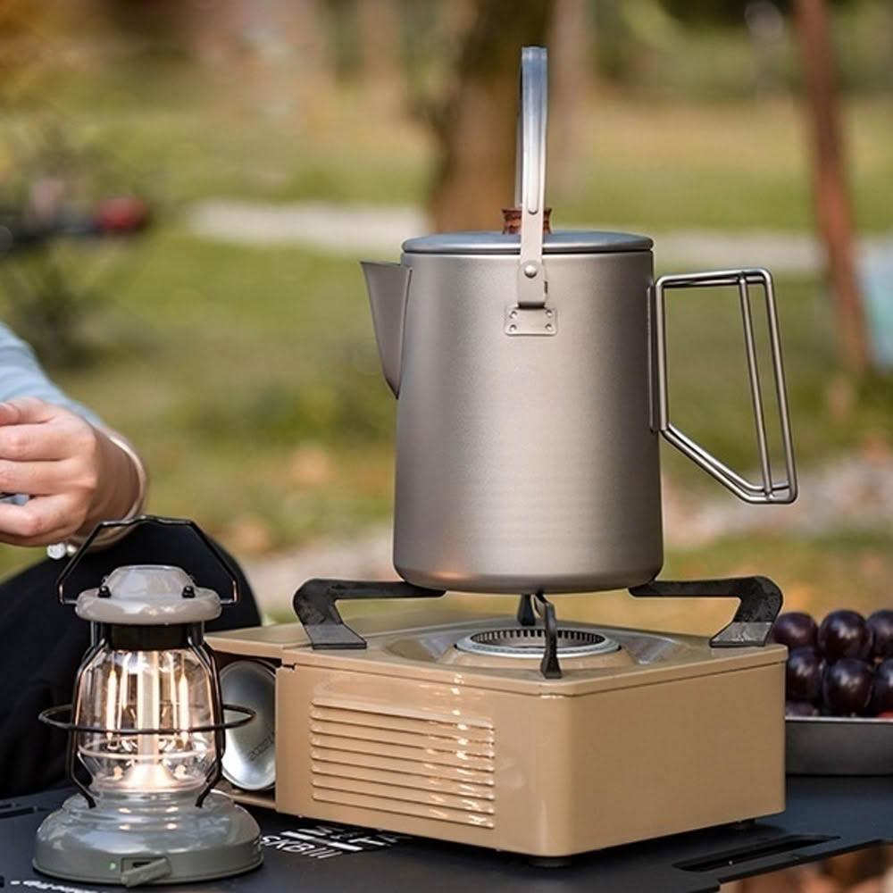 TEMPEST】1500ml 吊掛純鈦可折疊燒水壺鳥嘴( 鈦壺茶壺純鈦開水壺熱水壺