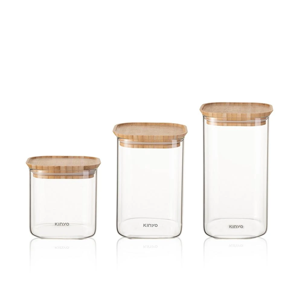 【KINYO】★官方直營★竹蓋耐熱玻璃儲物罐 -800ml/1000ml/1500ml
