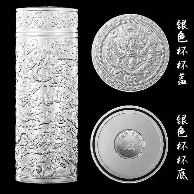 免運+ 台灣出貨可開統編【正品銀盃】S999銀水杯純銀水杯銀內膽保健杯