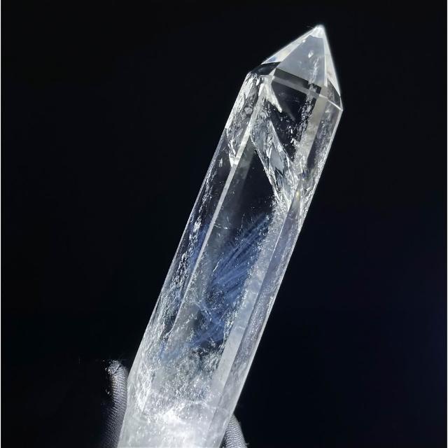 No.17 藍針白水晶柱藍針水晶柱天使的羽毛藍針柱92.7*22.6 mm 白水晶柱