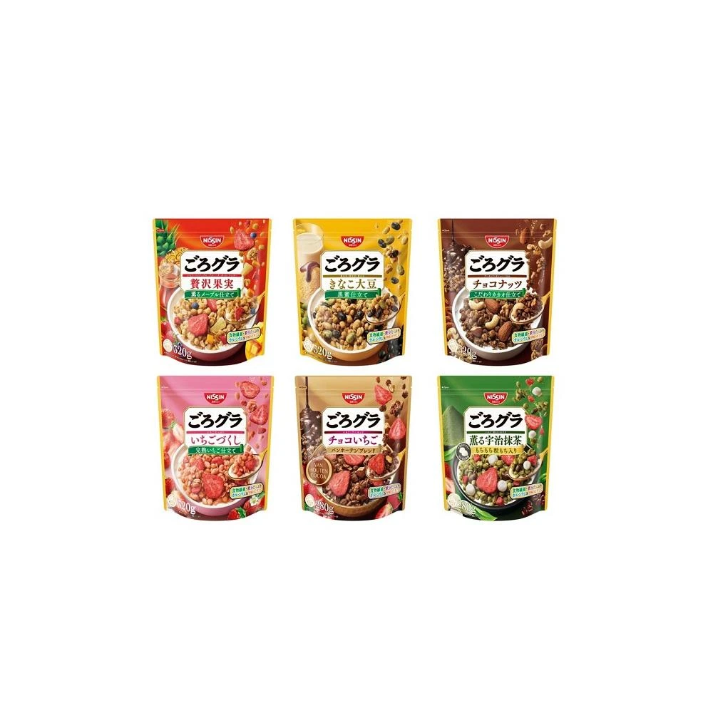 【NISSIN 日清】+爆買日本+NISSIN 日清綜合穀片系列 抹茶/草莓/草莓可可風味 水果穀物麥片 早餐脆片 食物纖維 日本原裝進口