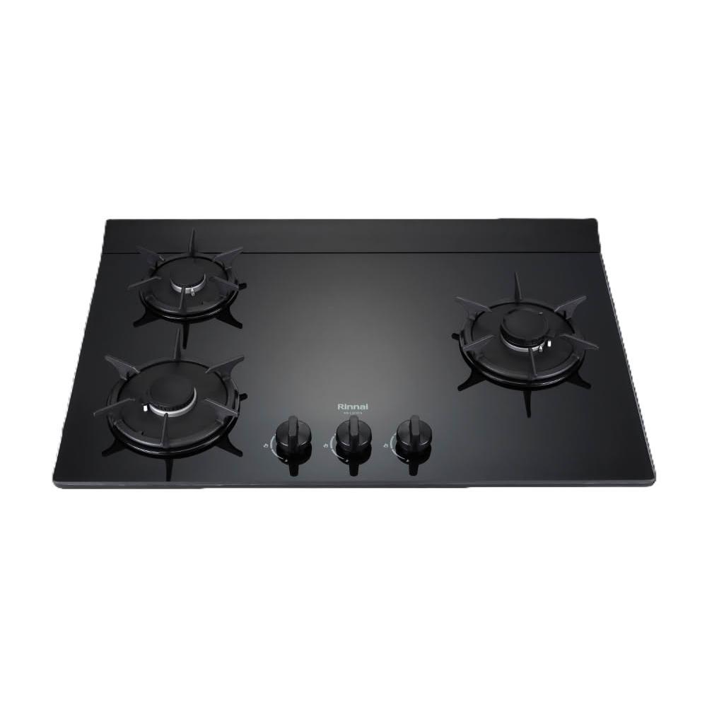 【林內】RB-L3710G(BR) 檯面式彩焱玻璃三口爐 (含基本安裝)|彩焱系列|檯面爐|右大|三層火|新式導流槽|瓦斯爐|