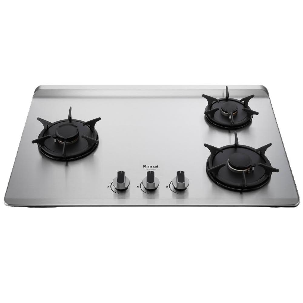 【林內】RB-L3700S(L) 檯面式彩焱不銹鋼三口爐 (含基本安裝)｜彩焱系列｜檯面爐｜左大｜三層火｜新式導流槽｜瓦斯爐｜