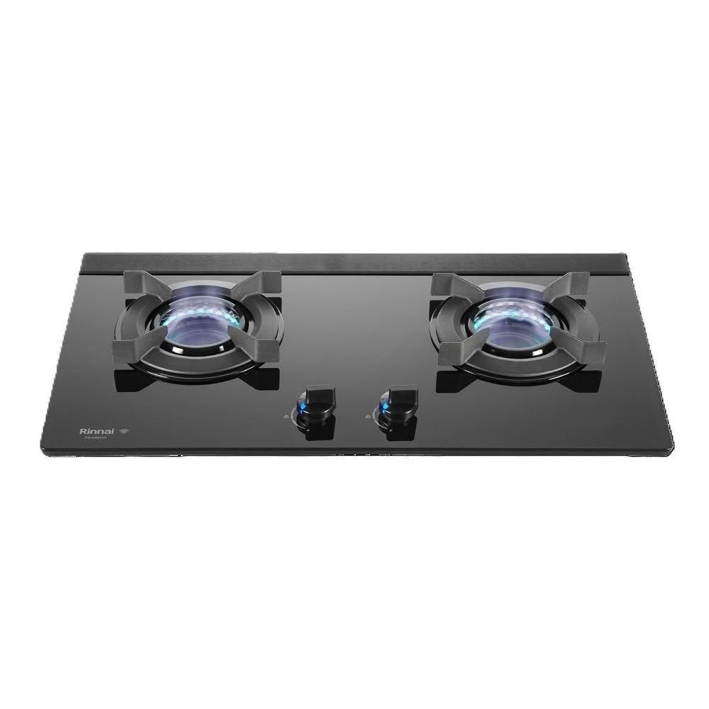 【林內】RB-N2681G 檯面式內焰玻璃雙口爐 (含基本安裝)｜內焰系列｜檯面爐｜內焰防風｜藍光旋鈕｜一級能效｜瓦斯爐｜