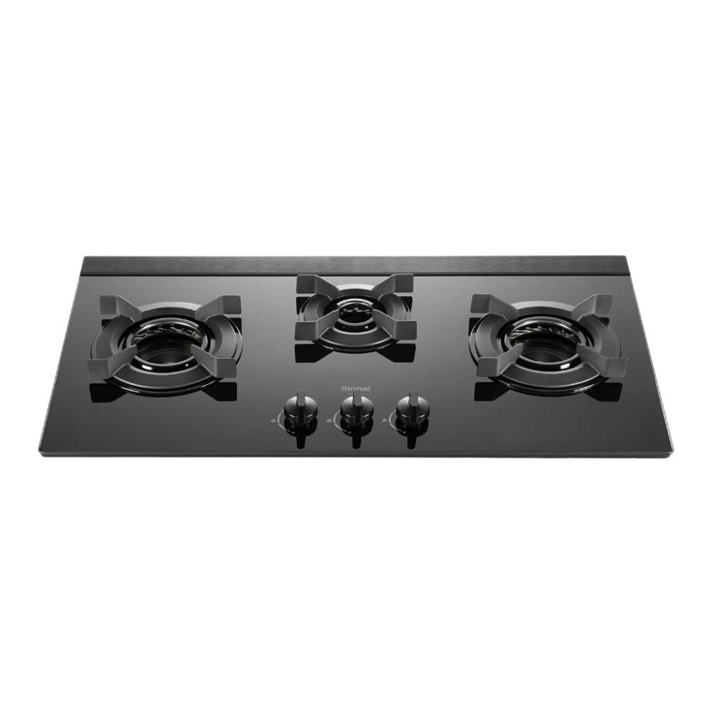 【林內】RB-N3811G 檯面式內焰玻璃三口爐 (含基本安裝)｜內焰系列｜檯面爐｜三口爐｜內焰防風｜一級能效｜瓦斯爐｜