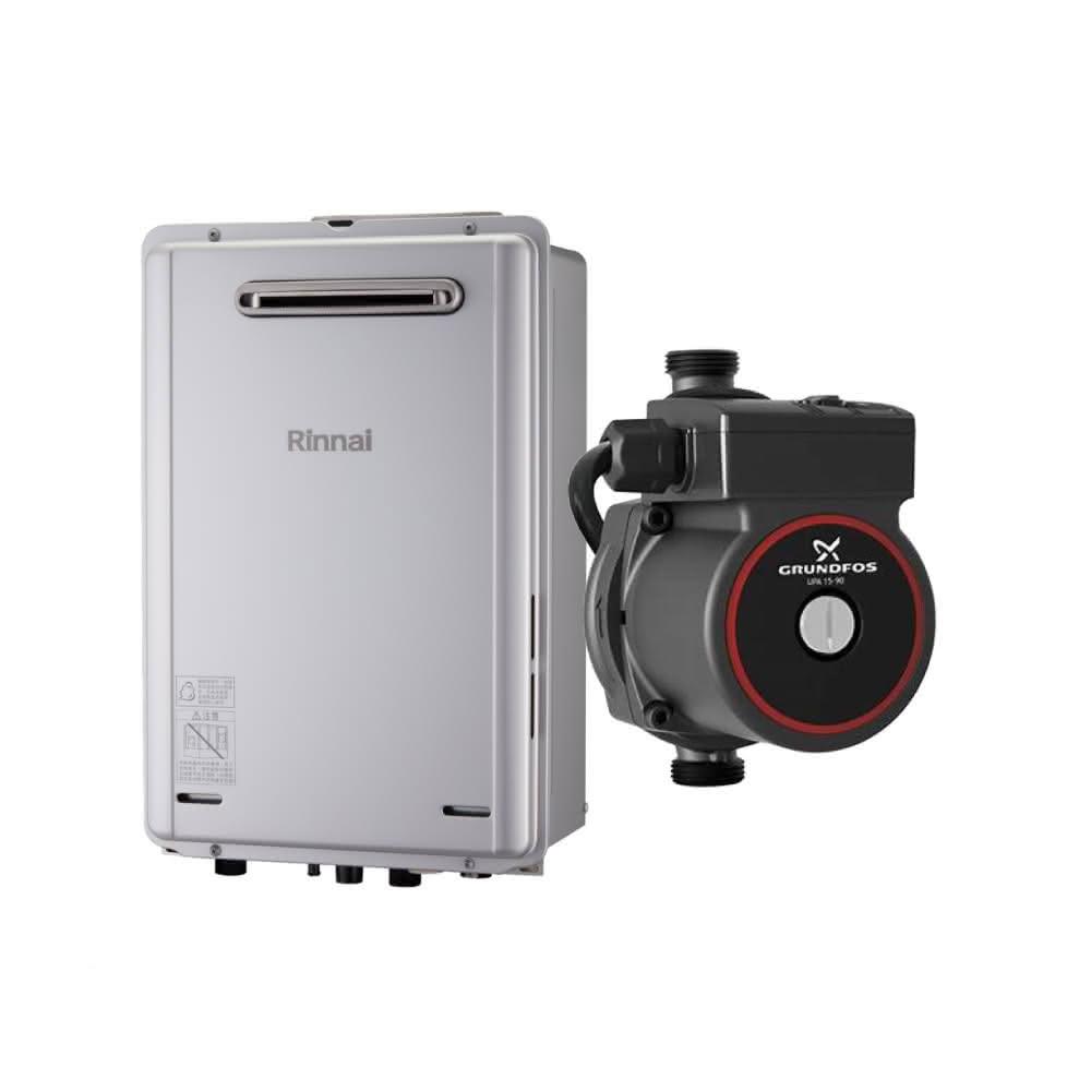 【林內】REU-E2426W-TR 24L屋外型強制排氣熱水器 NG1/LPG 搭配 GRUNDFOS 葛蘭富 熱水器加壓機