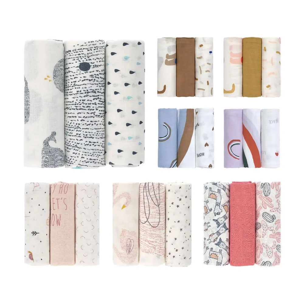 【Lassig】超柔手感竹纖維嬰兒包巾毯-多色可選(3入組/包巾/毯)