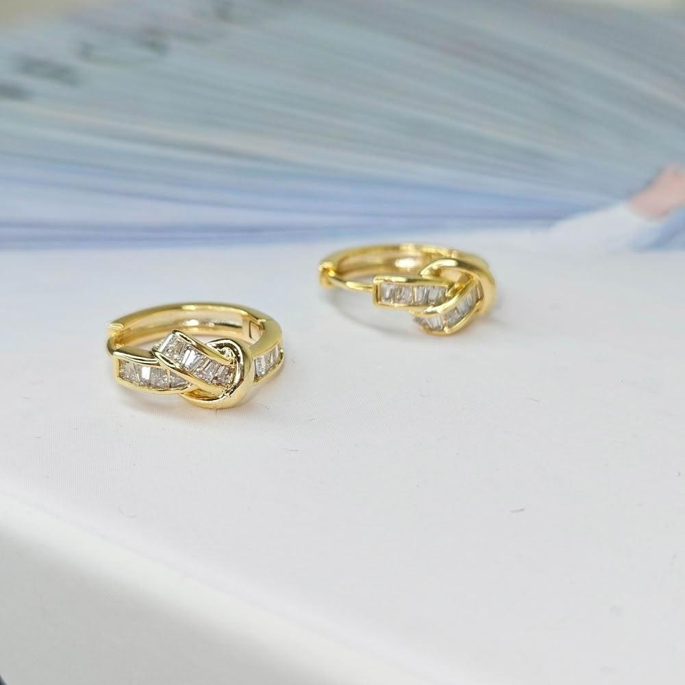 YZGN羽之共鳴《流金序章》折線排鑽時髦簡約耳環