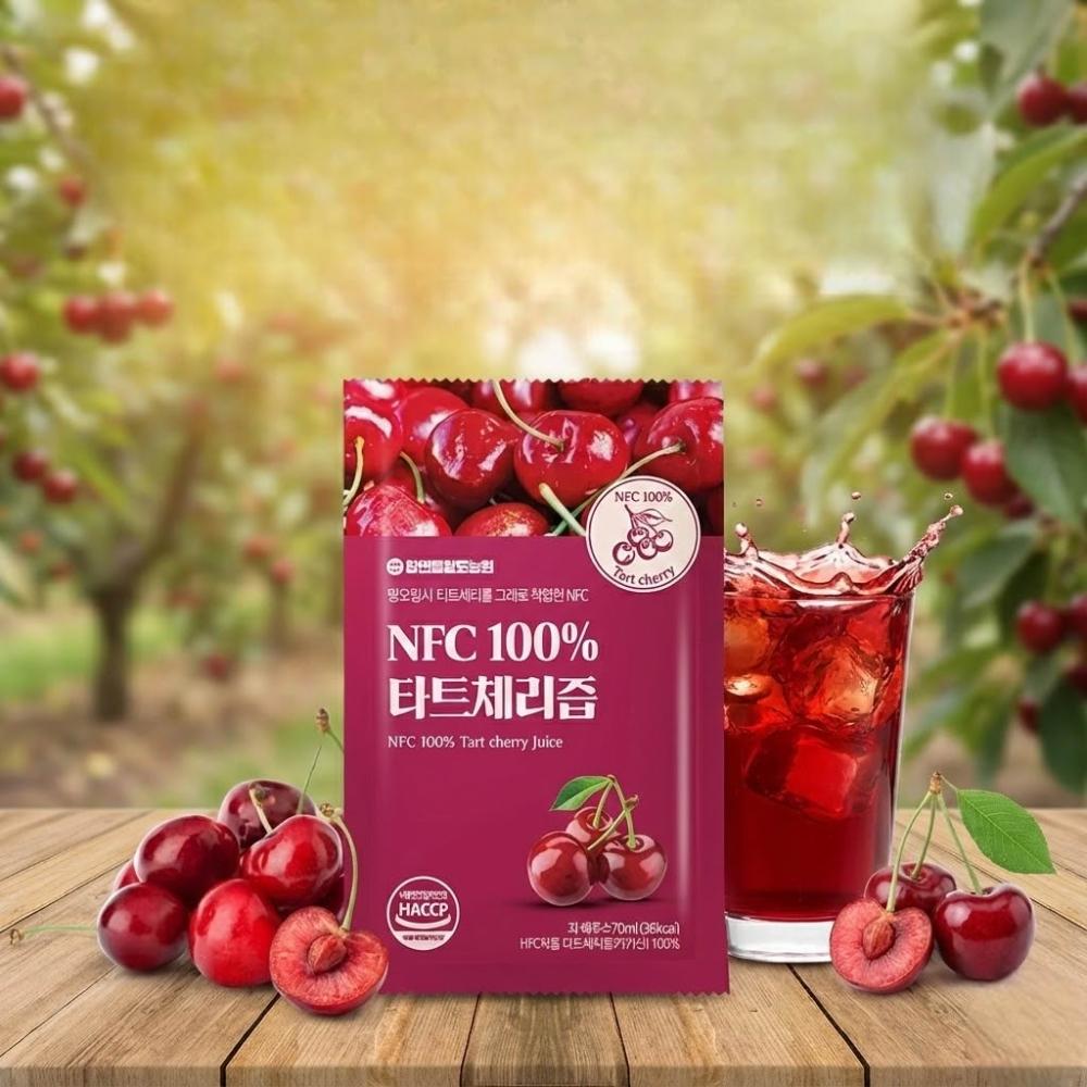 HT農場NFC櫻桃汁 70mlx100包(HT農場，百分百原汁，櫻桃汁)