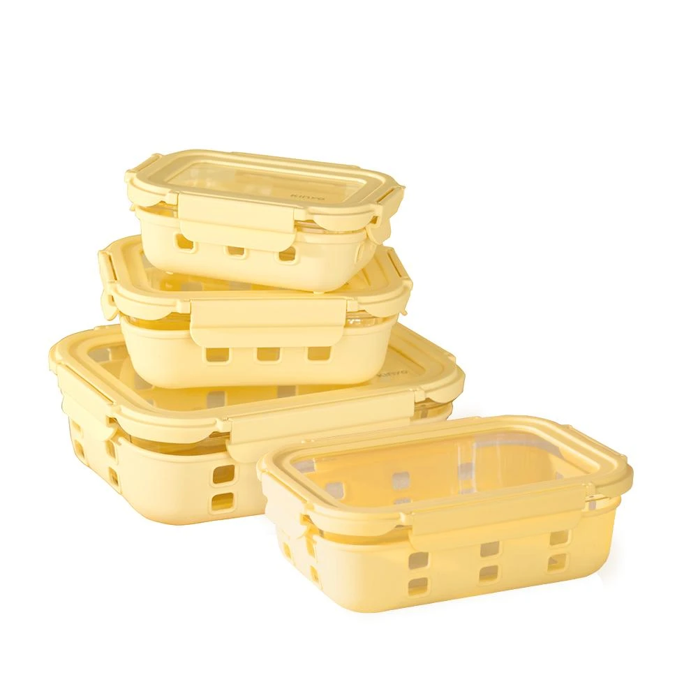 【KINYO】★官方直營★淨透全玻璃耐熱保鮮盒-370/640/1050/1520ML