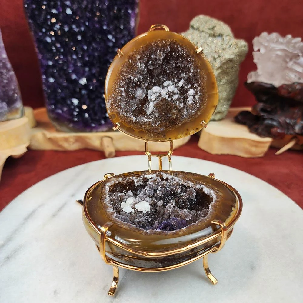 藍夜水晶】星空璀璨瑪瑙聚寶盆AG04