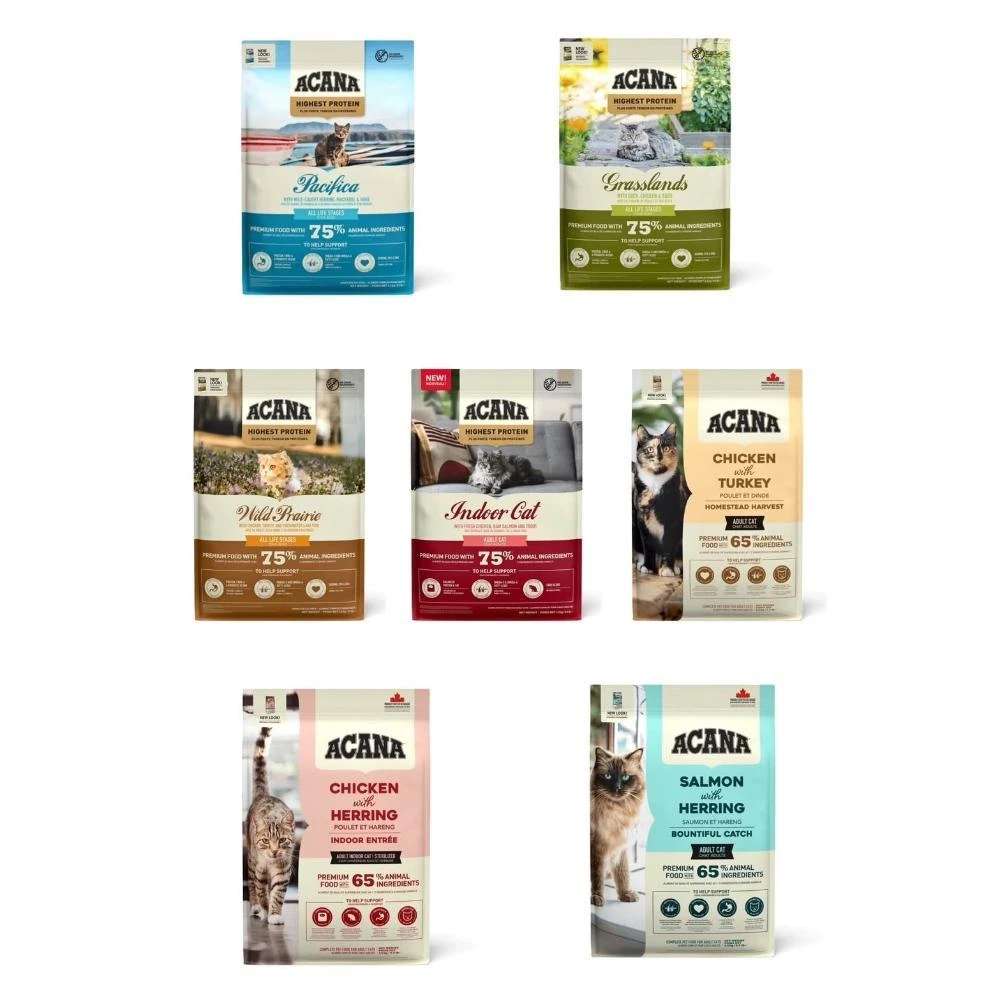 【ACANA】2包4.5kg送1包1.8kg 愛肯拿ACANA貓飼料1.8kg/4.5kg海洋盛宴農場饗宴貓豐盛漁獲無穀高蛋白室內貓