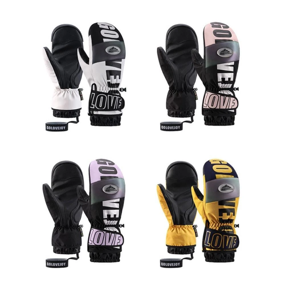 （成人滑雪手套）滑雪配備 加厚保暖滑雪手套 防滑防水防滲透 可觸控手機 防寒手套 雪地手套 玩雪 五指保暖