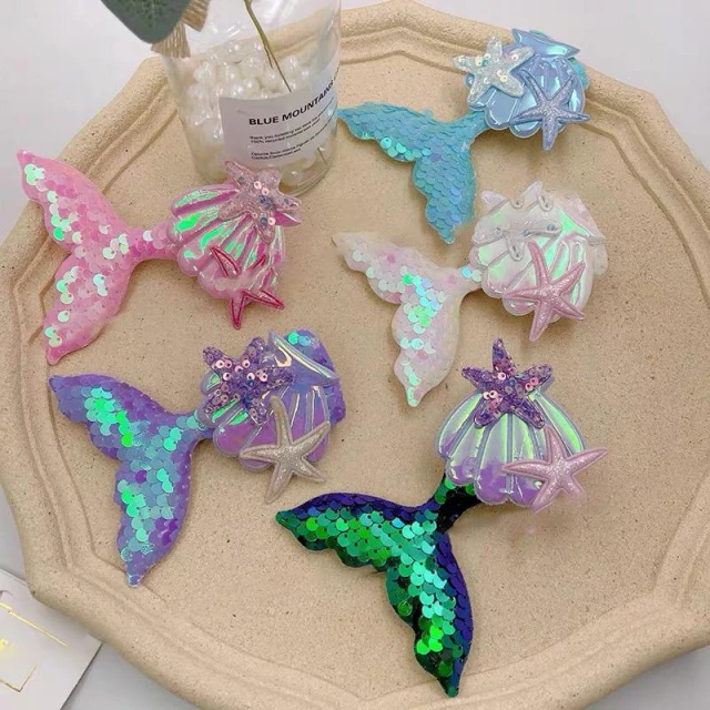 🎅idalza🎁 美人魚 可愛 髮夾 女孩 公主 🇹🇼現貨 亮片 鴨嘴夾 髮飾 人魚 瀏海夾 造型 魚尾 兒童 
